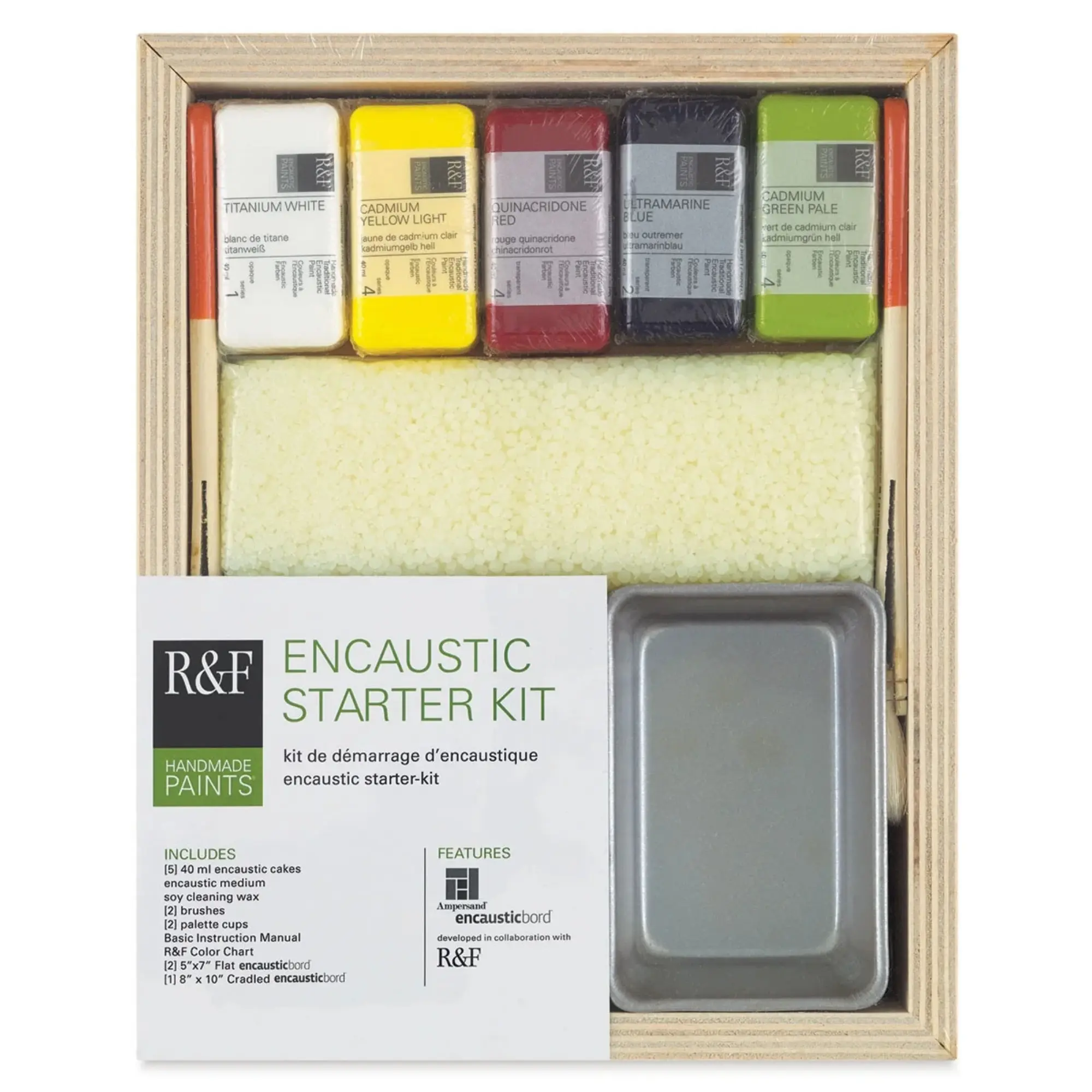R&F Handmade Paints Premium Artist Encaustic Paint Starter Set, 14 Piece Kit
