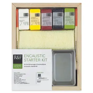 R&F Handmade Paints Premium Artist Encaustic Paint Starter Set, 14 Piece Kit