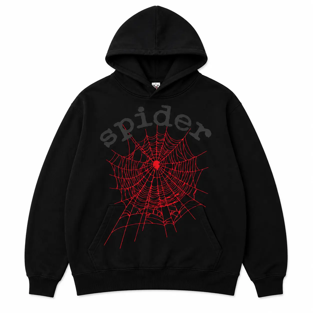 Sp web Hoodie Red, Spider Graphic Pullover Sweatshirt, Unisex Y2K Streetwear, Gothic Punk Oversized Hoodie, Urban Casual Fashion Top, Long Sleeve Hooded Sweatshirt, Trendy Everyday Outfit for Men & Women, Fall Winter Apparel