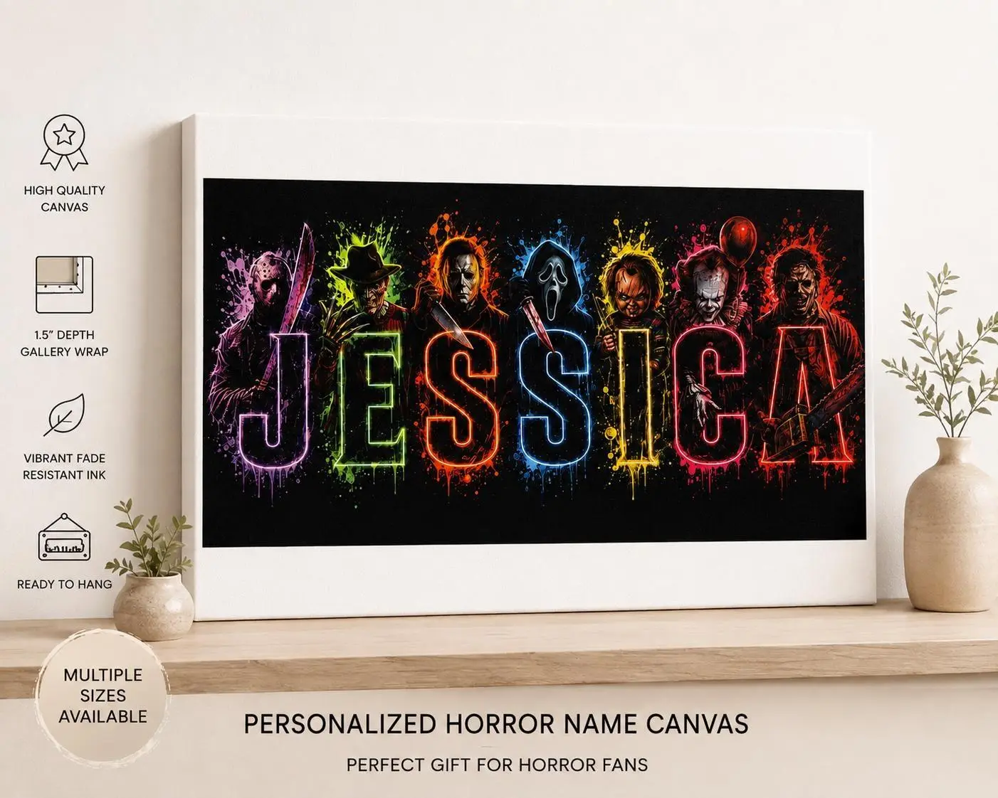 Personalized Horror Name Canvas