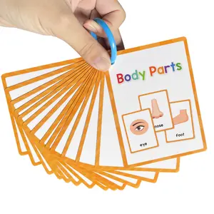 15 cards and 28 words, Children's English Body Parts Cognition Card, Early Childhood Enlightenment Education English Learning Flash Card, Flashcards, Vocabulary Flashcards