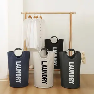 90L Large Capacity Laundry Basket with Handle, Foldable Dirty Clothes Storage Bag, Waterproof Laundry Basket for Bedroom, Bathroom, Dormitory