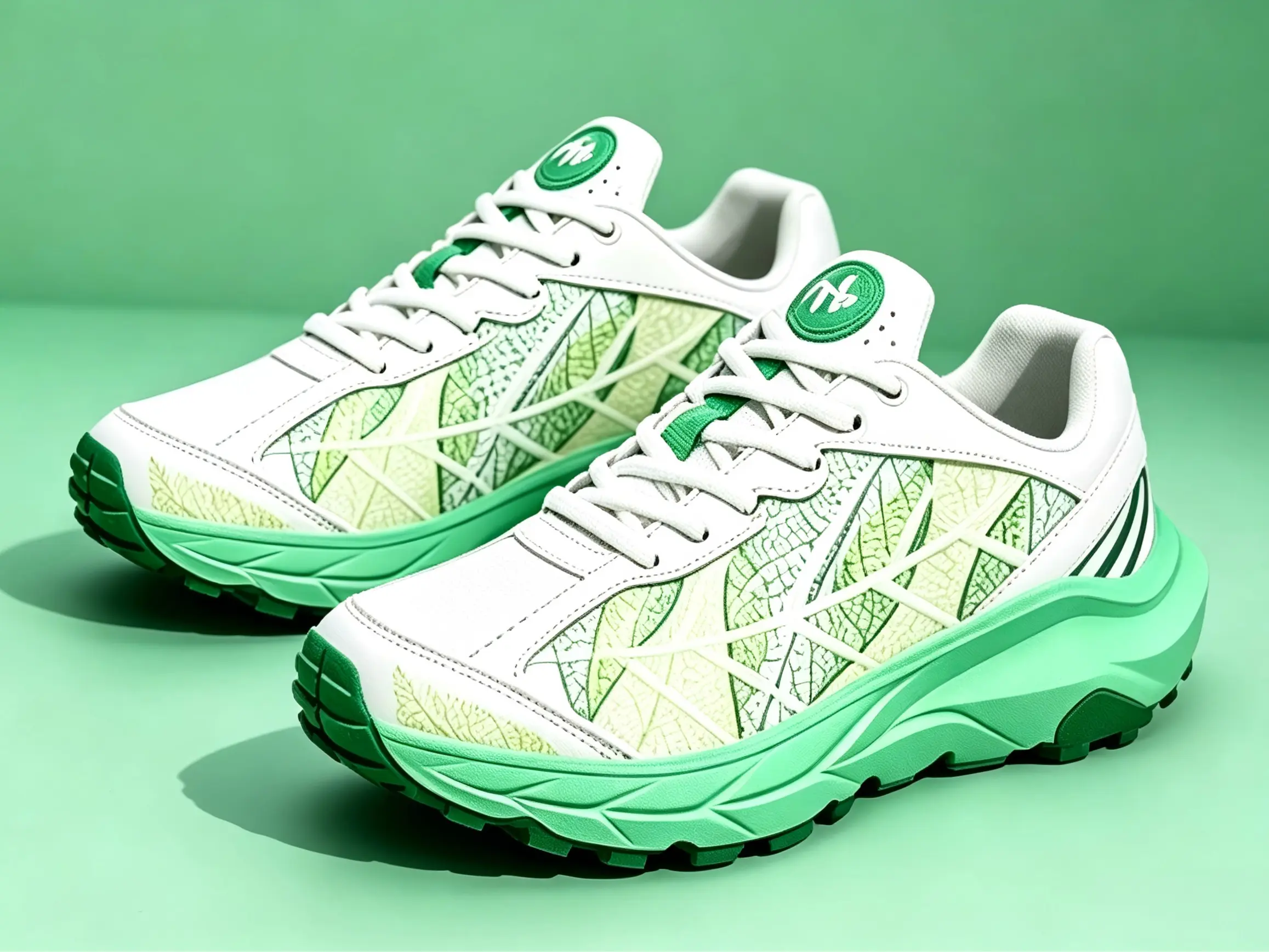 Gold White Leaf Print Men’s Chunky Running Shoes, Soft Cushioned Athletic Trainers for Daily Walks, Workout Training, Outdoor Trekking & Urban Travel Boy Runner Footwear Footwear Casual Closed Sneaker Sneaker