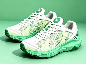 Gold White Leaf Print Men’s Chunky Running Shoes, Soft Cushioned Athletic Trainers for Daily Walks, Workout Training, Outdoor Trekking & Urban Travel Boy Runner Footwear Footwear Casual Closed Sneaker Sneaker