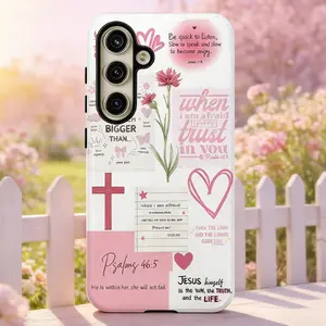 Bible Verses Phone Cases , Shockproof Rugged Cover Dual Layer Soft TPU Hard Bumper Shell for Samsung S26 S25 S24 S23 S22 S21 NOTE20 Ultra A71 A56 A36 Plus FE A06 A13 A14 A15 A16 A23 A25 A26 A34 A52 A53 A54 A55 Edge Girly Gift