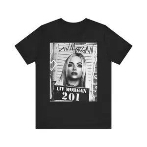 Liv Morgan T-Shirt - Wrestling Mugshot Design | WWE Fan Shirt for Women & Men | Black and White Streetwear, Wrestling Merch, Gift Idea