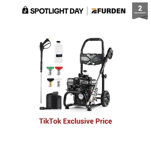 #Summervibes Efurden 3500PSI 2.3GPM Gas Pressure Washer with 209CC 7HP Engine, 4 Quick Connect Nozzles, 25FT Pressure Hose & Soap Tank