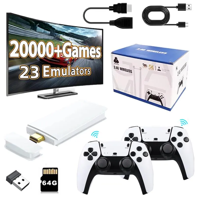 M15 Game Stick Mini Video Games Consoles Retro Handheld Games Player HD 4K HDMI Compatible with 23 Emulators & 20000+ Built-in Games Dual 2.4G Wireless Controllers USA