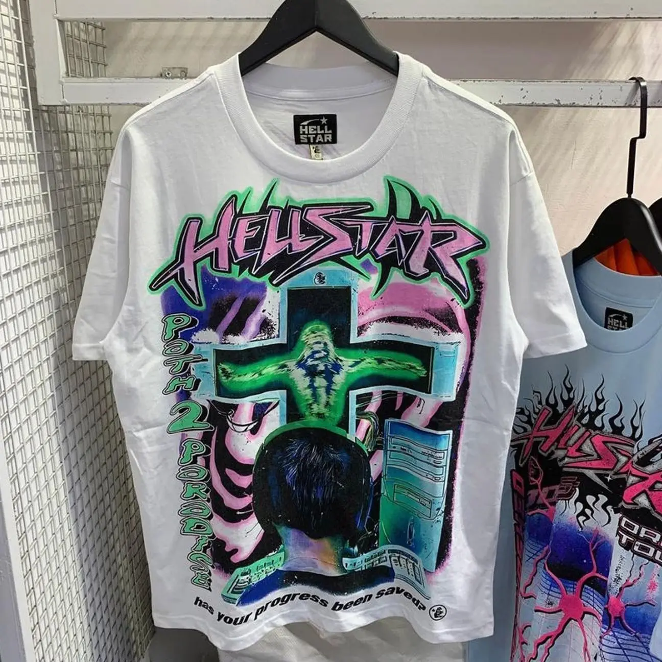 Hell-star Online Y2K Aesthetic T Shirt, Harajuku Tee, Goth Punk T-Shirt, Alternative Clothing, Y2k Graphic Shirt, Unisex Shirt, Cotton Shirt, Vintage Shirt, Crewneck Shirt, Streetwear, Oversized T-Shirt PBA