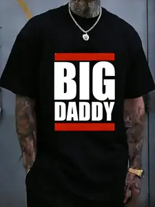 Men'S BIG DADDY Print T-Shirt, Comfort Fit Men'S Tee, Crew Neck Tee, Ultra Soft, Breathable, Moisture Wicking, Casual Summer Tee, Must-Have Fashionable Tee