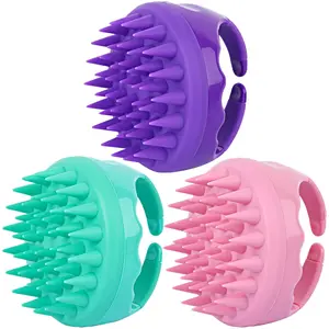 3 Pcs Hair Scalp Massager Shampoo Brush, Silicone Scalp Brush Handheld Shower Scalp Scrubber Cleansing Brush for Removing Dandruff Accessories Cleaning