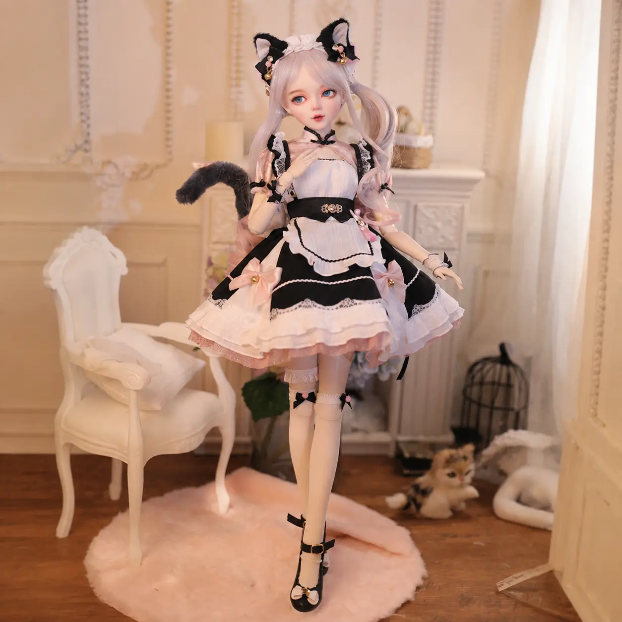 VLEYAN BJDDoll 1/3 22.8" Bunny Girl Style | Hand-Painted Makeup | 31 Joint Movable Body | Gift for Girls, Teens, Collectors | Home Decoration Toy