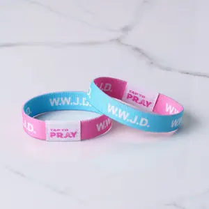 Tap To Pray® Wristband – Blue & PInk WWJD