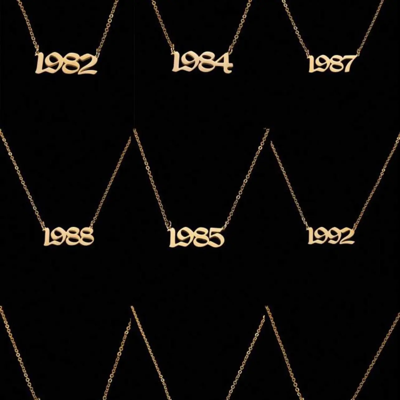 1 pc Fashion Style Gold Titanium Steel Year Digital Time Pendant Necklace for Men's Daily Wear