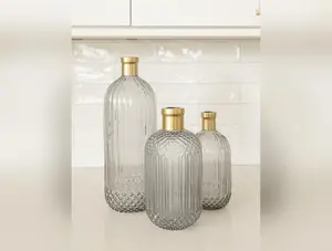 Gray Pressed Glass Vase - 3 Sizes