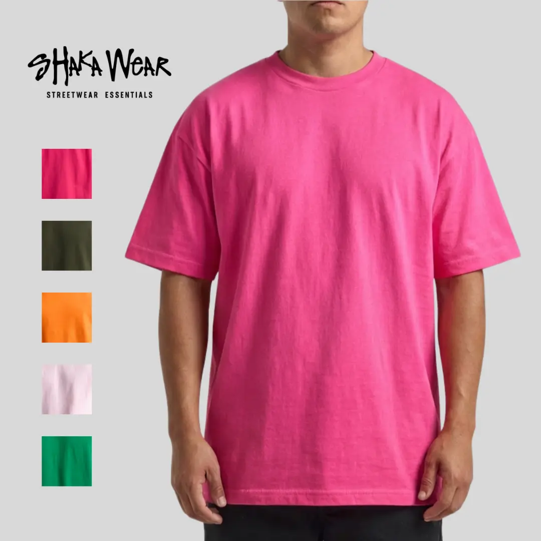 Shaka Wear 6.0 oz Active Short Sleeve T-Shirt (Hunter Green/Kelly Green/Orange/Hot Pink/Pink) Menswear Menswear
