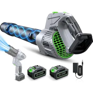 Electric Leaf Blower Cordless, 680 CFM 5 Speed Mode, 2  & Charger, Handheld Cordless Leaf Blowers for Lawn Care