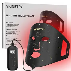 SKINETRY LED Face Mask,Red Light Therapy Face Mask,7 Light Modes with 850nm NIR, Red & Blue LED Light Therapy, 2600mAh Rechargeable LED Face Mask for Anti-Aging, Skin Firming & Radiant Glow, Perfect Xmax Gift