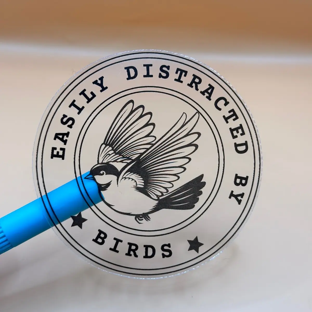 Easily distracted by Birds Clear Sticker Decorative Water Proof Gift Ornaments durable vinyl car sticker car decal