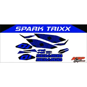 SEADOO SPARK TRIXX Blue & Black Graphics / Decal / Sticker Kit