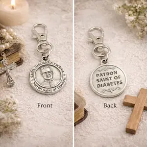 Saint Josemaria Escriva Patron Saint Of Diabetes Clip On Charm Faith Gift Religious Bag Charm Purse Zipper Charm