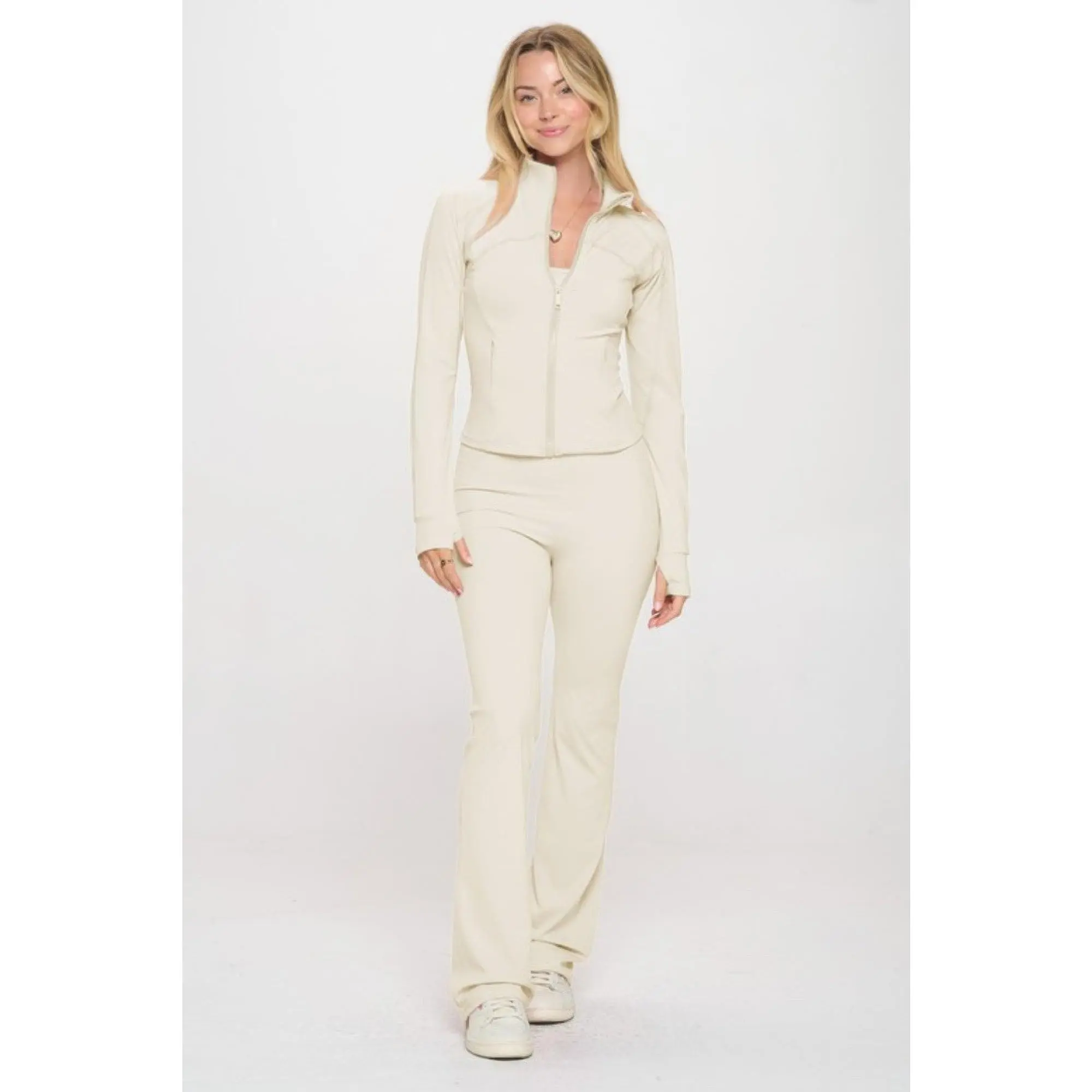Premium Yoga Jacket W/jumpsuit Set