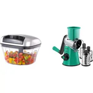 Manual Food Chopper and Cheese Grater Bundle