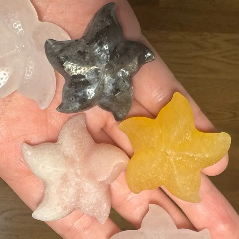 Crystal Sea Star Carving | Starfish, Star Fish, Quartz, Opal, Larvikite, Calcite