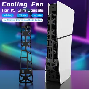 Ps5 Slim Cooling Fan, Efficient Heat Dissipation, Low Noise Cooling, 3 Larger Fans, Adjustable Speed, Auto On/off, Usb3.0 Interface, LED, Not for Ps5 2020/pro