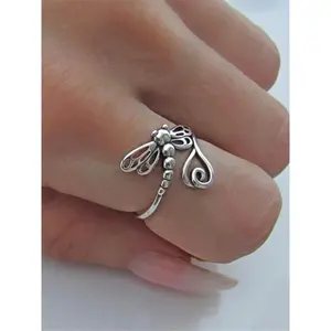 Hollow Out Dragonfly Design Ring, Vintage Creative Ring for Women, Fashion Jewelry for Party, Daily Clothing Decor, Trendy All-match & Exquisite Jewelry for Gift, Valentine's Day, Gift, Vintage Rings Jewelry