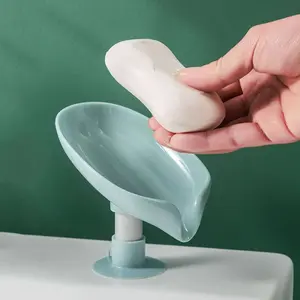 Leaf Shape Soap Dish, Drainage Soap Holder, Shower Soap Box, Sponge Storage Tray, Bathroom Trays, Small Bath Accessories, Soap Rack