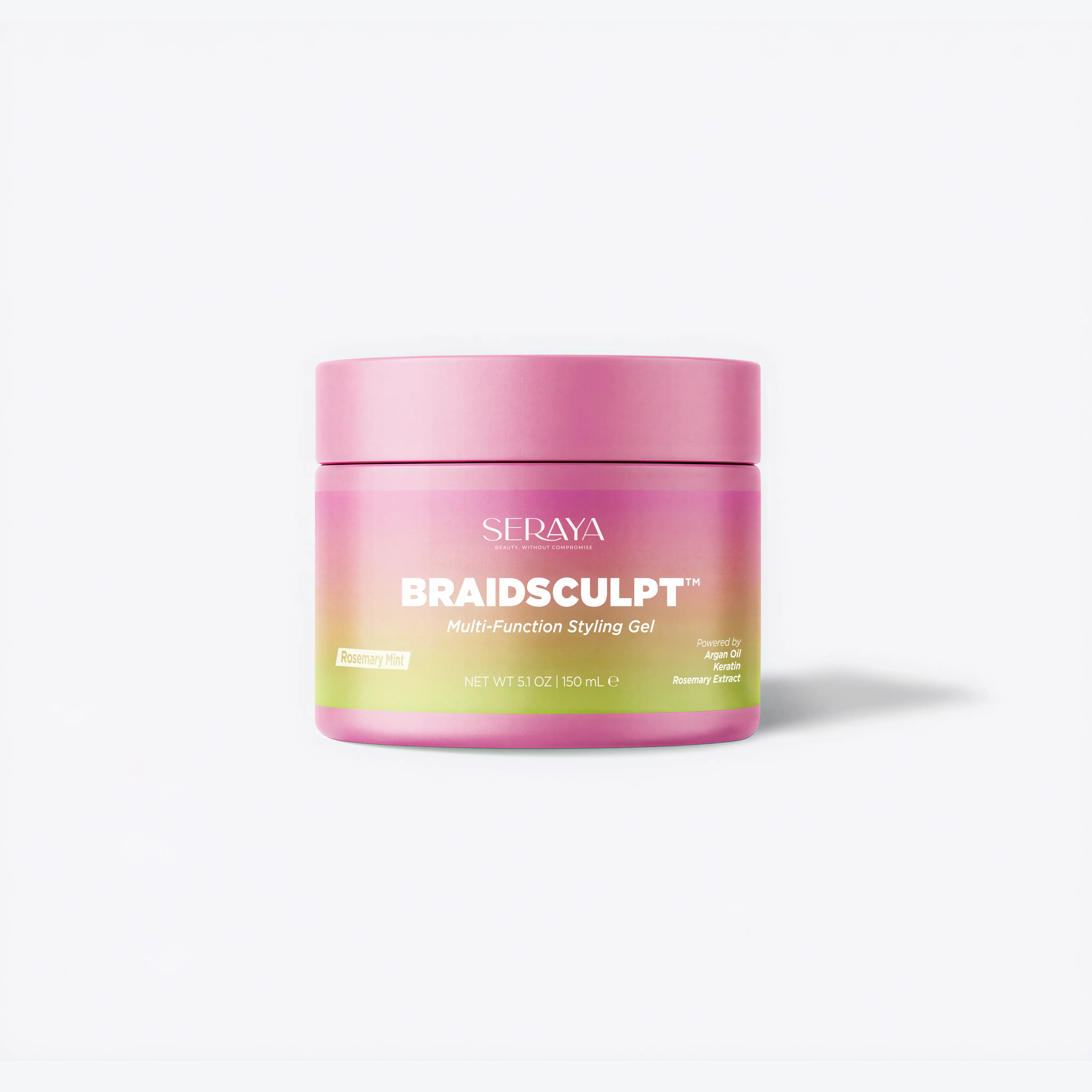 BraidSculpt Braid Gel Extra Hold Edge Control for Black Hair - 4C Hair Styling Gel for Braids Locs Twists - Non Flaking Braid Wax with Argan Oil Keratin  - rosemary mint