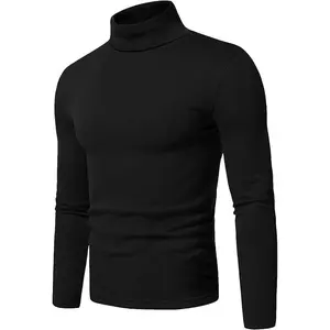 URBAN BUCK Mens Turtleneck Long Sleeve Shirt Ribbed Knitted Casual Tshirt Slim Fit Cotton Mock Turtle Neck Kyle Pullover Sweater