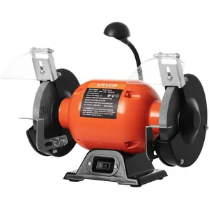 VEVOR Bench Grinder, 6 - inch Single Speed Bench Grinder, 1750RPM Low - Speed Table Grinders with 250W 2A Induction Motor, 36/60 - Grit Grinding Wheels Adjustable Tool Rest for Precise Sharpening GrindingVEVOR Super Brand Day