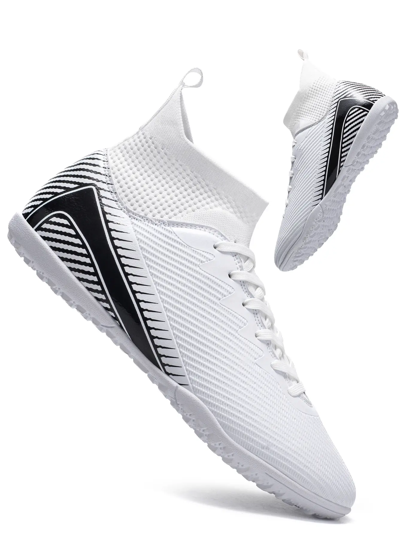 Professional Men's TF Short Stud Soccer Shoes, Football Shoes, Anti-Slip High-Top Training Boots for Outdoor Sports & Matches, Durable Artificial Grass Cleats, Turf Shoes