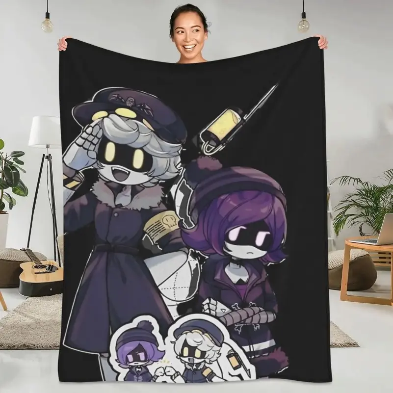 Robot Murder Drones Anime Cartoon Art Character Art Blanket - Uzi Soft Aesthetic Plush Flannel Bedding Throw, Wrinkle Resistant, for Chair Travel Home Décor, Thanksgiving Holiday Gift for Family Friends, Character Art Blankets