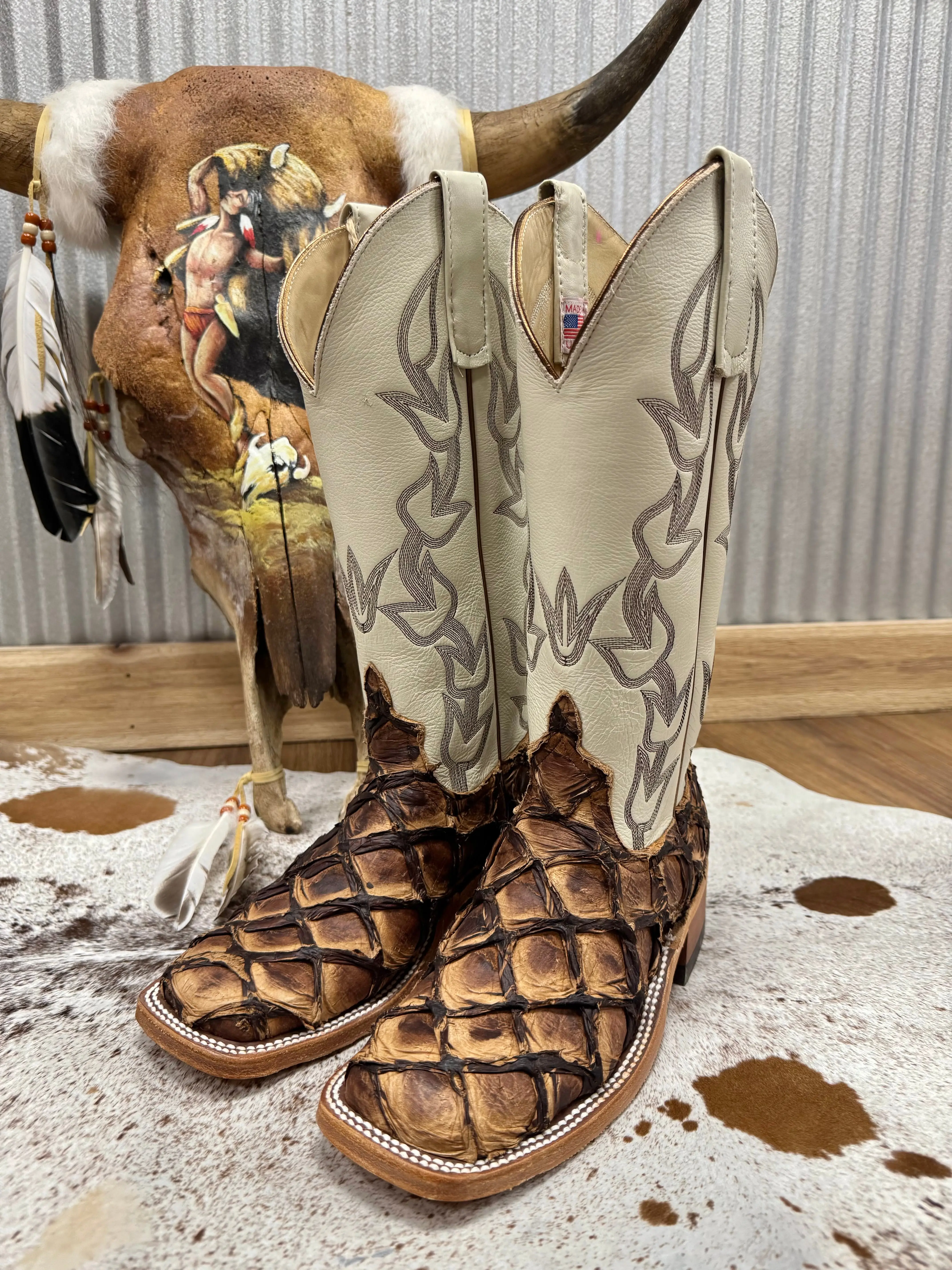 Anderson Bean Brown Big Bass Arapaima Cowgirl Boots 333578