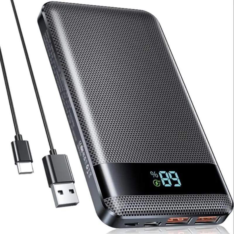 Portable Smartphone Power Bank, Summer 10000mAh 2 USB+1 Type-C Output Power Bank, Portable Mobile Phone Charger with LED Digital Display, Mobile Phone