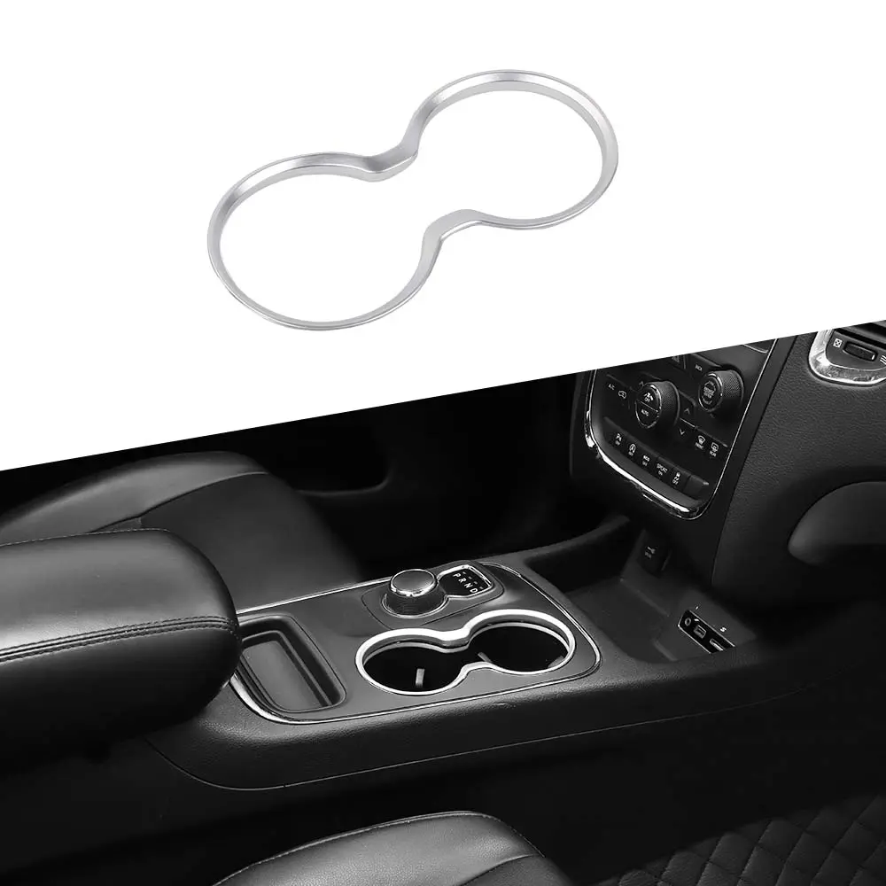 Car Cup Holder Cover Trim Ring for Dodge Durango 2011+, Front Gear Side - Laser-Cut, UV-Resistant ABS, Perfect-Fit DIY-Install Automotive Interior Accessories Decorative Sticker