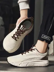 Men's Wide, Flat Foot Support, Comfortable Arch Design, Elastic Technology for Heel Pain Relief, Sporty Style, Athletic Walking Shoes