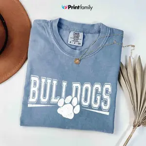 Comfort Colors Vintage Bulldogs T-Shirt, Bulldogs Game Day Tshirt, Bulldogs Mascot Tee, Teacher Gameday Tshirt, Bulldog Tailgate Football Mama - Printfamily