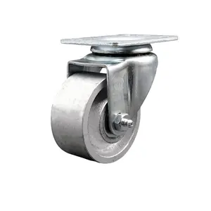 Albion Industries 02CA03041S Replacement Swivel Caster - 3 Inch Silver Semi Steel Cast Iron Wheel - 300 lbs. Capacity Per Caster - Service Caster Brand