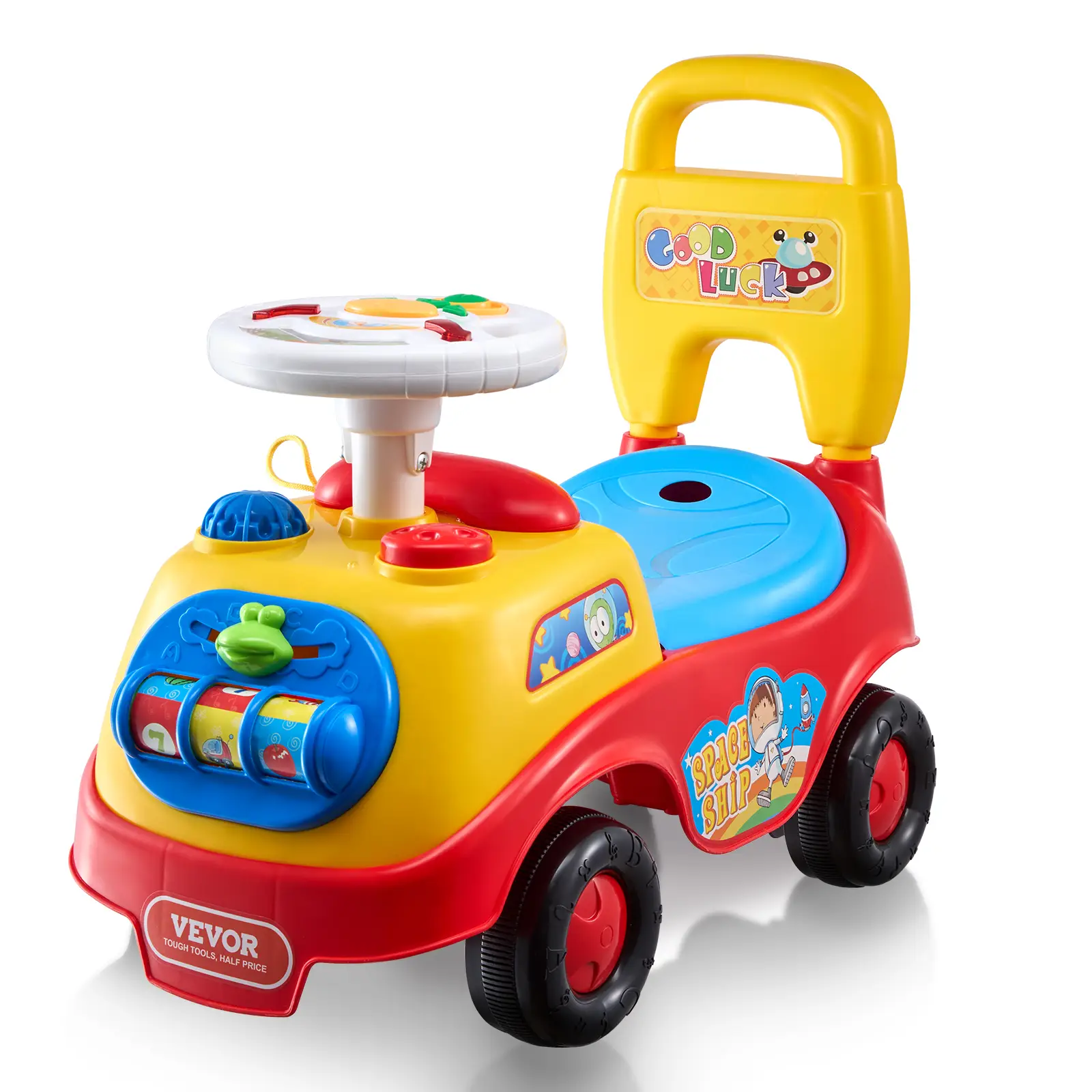 VEVOR Ride On Push Car for Toddlers, Ages 1-3, Ride Racer, Sit to Stand Toddler Ride On Toy, Classic Kids Ride On Car with Music Steering Wheel, Horn