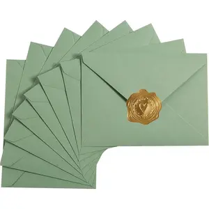 50 Pieces Sage-Green A7 Envelopes Greeting Card Envelopes 5.24 x 7.24 Inches for 5 x 7 Wedding Invitation Cards, Greeting Cards, Birthday Baby Shower Invitations