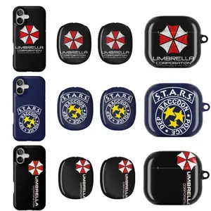 Resident Evil Phone Case Umbrella Corporation S.T.A.R.S Raccoon City Police Dept Logo, Leon S. Kennedy Biohazard Horror Game Cover, Durable Protective Cover for iPhone Samsung, Survival Horror Gamer Gift Accessory