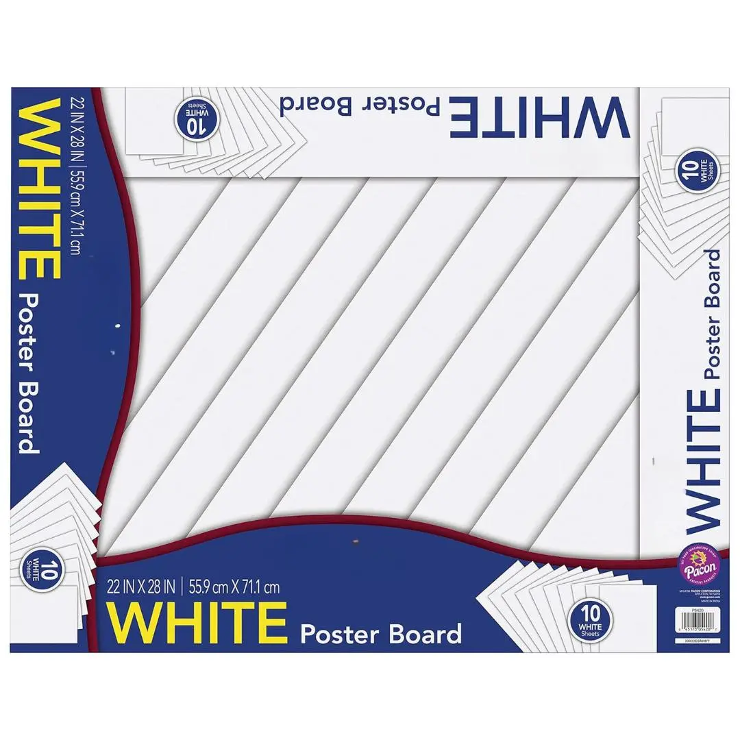 PAC5420 Poster Board Packs, 22" x 28", White, 10 Sheets