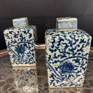 Pair Old Chinese Reproduction Ceramic Jars