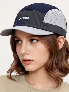 Men's Quick-Dry Patchwork Baseball Cap, Spring Summer New Outdoor Running Hat, Five-Panel Camping Hat, Adjustable Sunshade Hat, Sports Outdoor Hats, Snapback Cap