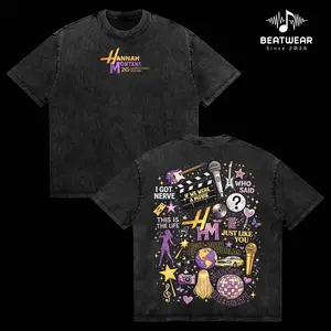 Hannahh Montanaa 20Years Anniversary T-Shirt, ''Hannah Montana'' Fan Tee, Family Matching Shirt, Musical Tee, Acid Washed Heavy Cotton Unisex Oversized