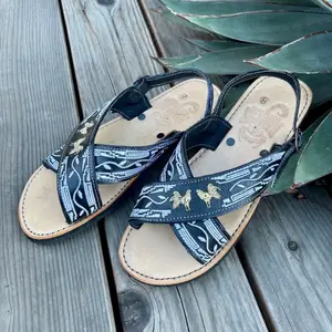 Mens Mexican Handmade Leather Cross Strap Sandals,Mexican Huaraches Mexicanos,Huaraches Hombre de Mexico ,Huaraches CRUZADOS GALLOS Negros